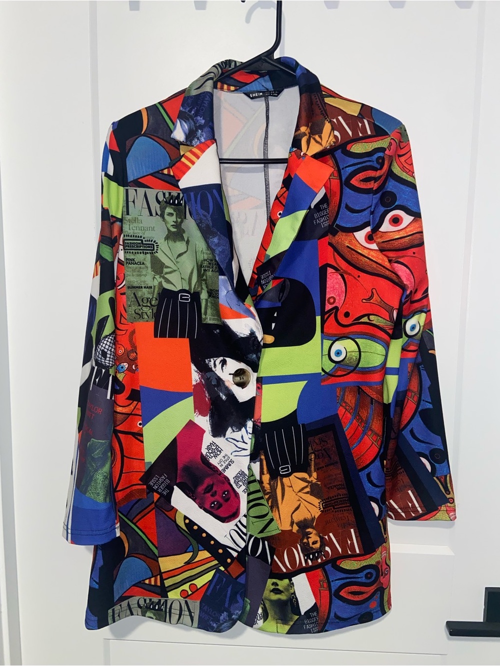 Multi-Color Graphic Print Blazer Jacket - Women's